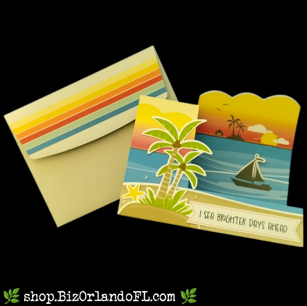 ENCOURAGEMENT: I Sea Brighter Day Ahead Handcrafted Greeting Card by Kathryn McHenry