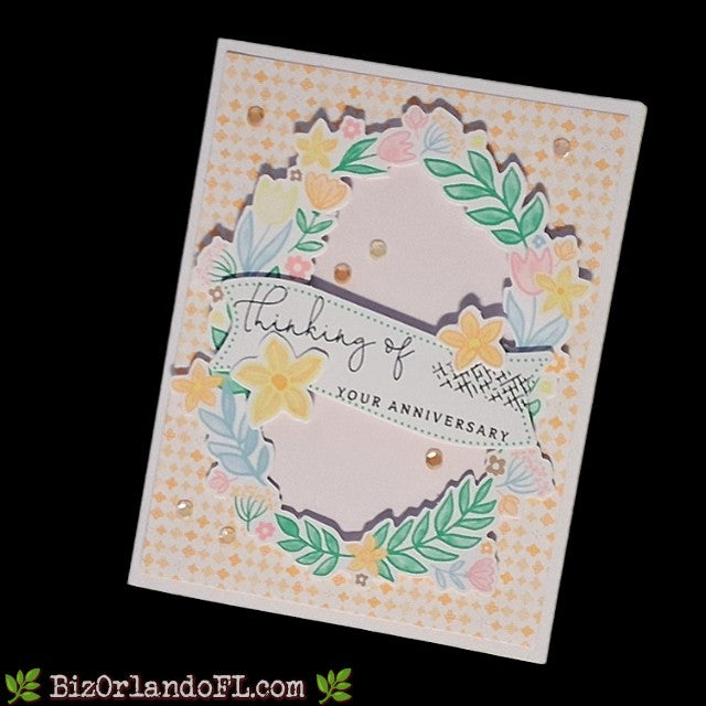 ANNIVERSARY: Thinking Of Your Anniversary Handcrafted Greeting Card by Kathryn McHenry