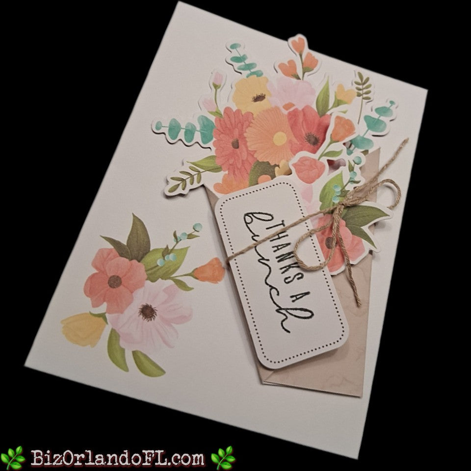 THANK YOU: Thanks A Bunch -- For Your Love and Support Handcrafted Greeting Card by Kathryn McHenry