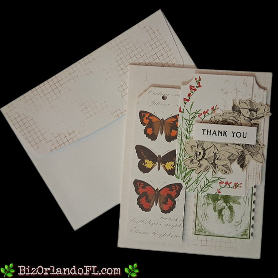 THANK YOU: Thank You Handcrafted Greeting Card by Kathryn McHenry