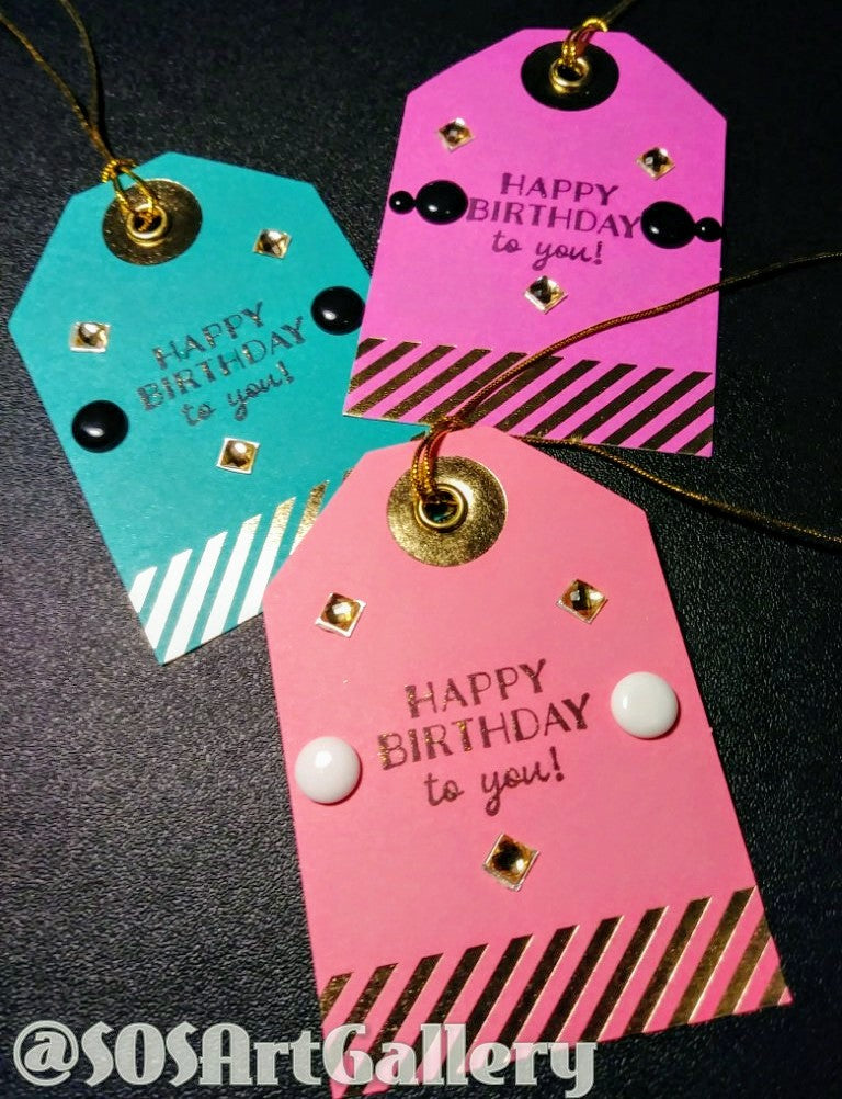 GIFT TAGS: Handcrafted & Embellished Gift Tag Sets of 3 by Kathryn McHenry