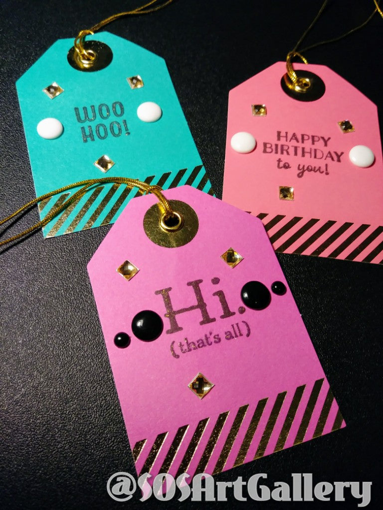 GIFT TAGS: Handcrafted & Embellished Gift Tag Sets of 3 by Kathryn McHenry