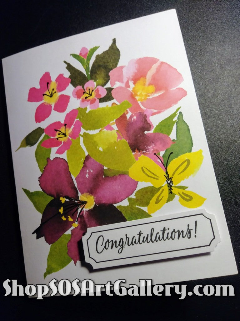 CONGRATS: Handmade Greeting Card by Kathryn McHenry