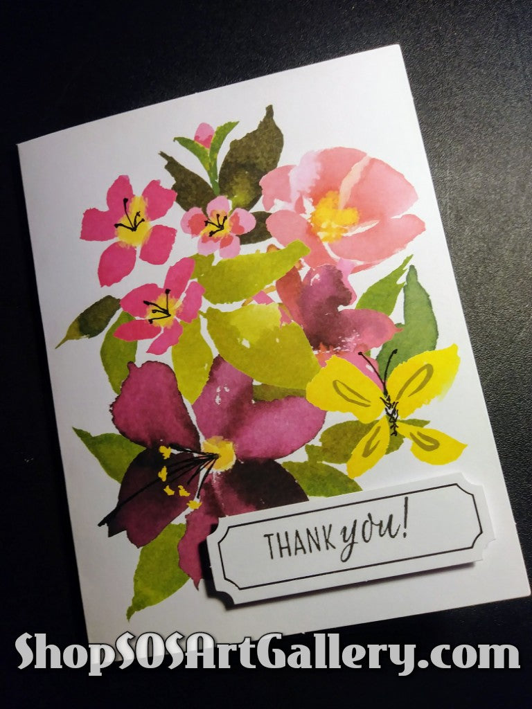 THANK YOU: Thank You! Handmade Greeting Card by Kathryn McHenry