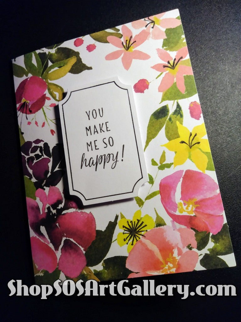 ALL OCCASION: You Make Me So Happy! Handmade Greeting Card by Kathryn McHenry
