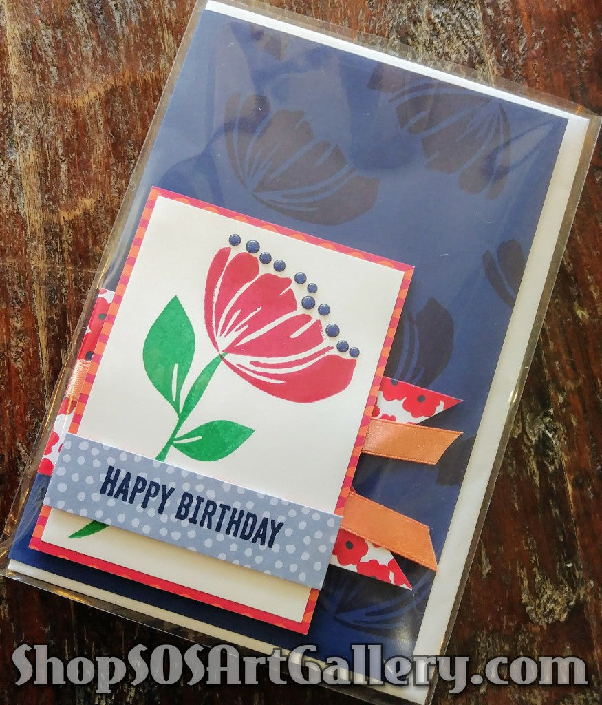 BIRTHDAY: Happy Birthday Handcrafted Greeting Card by Kathryn McHenry