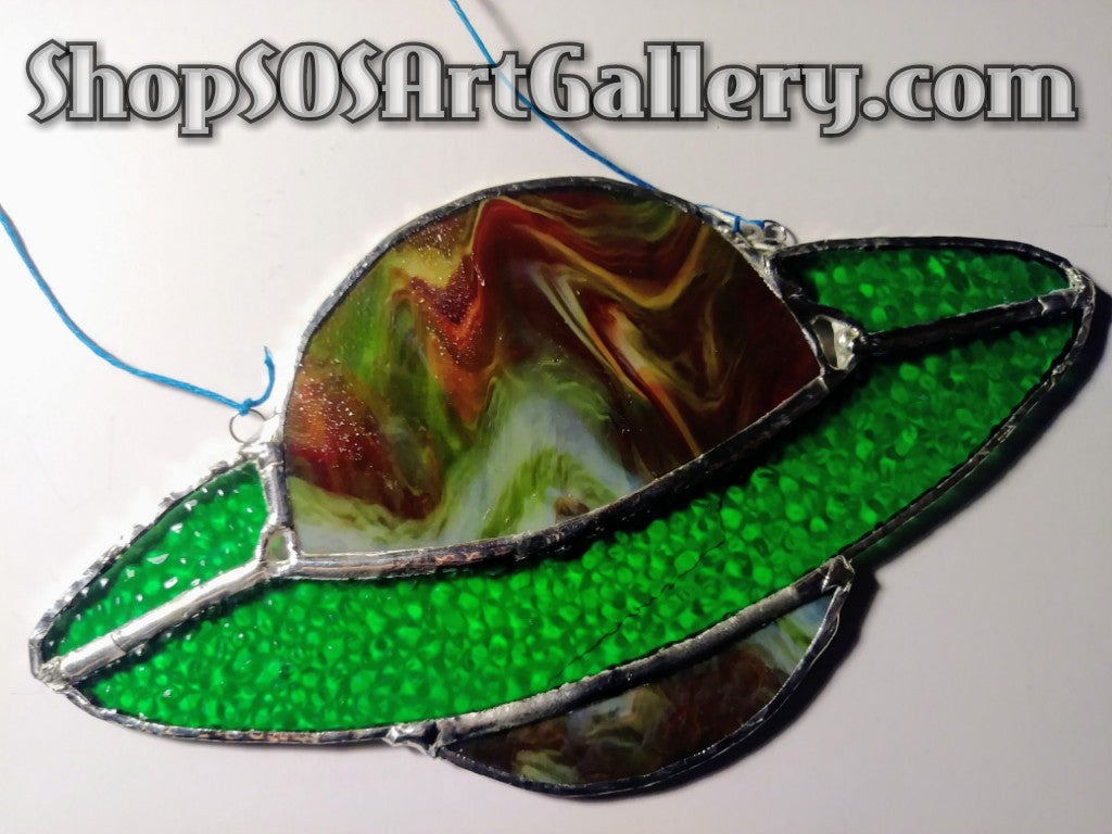 GLASS ART: Stained Glass Planet Decor by Local Artisan *