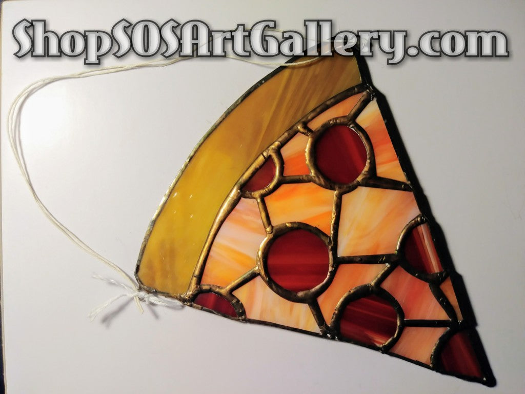 GLASS ART: Stained Glass Pizza Decor by Local Artisan
