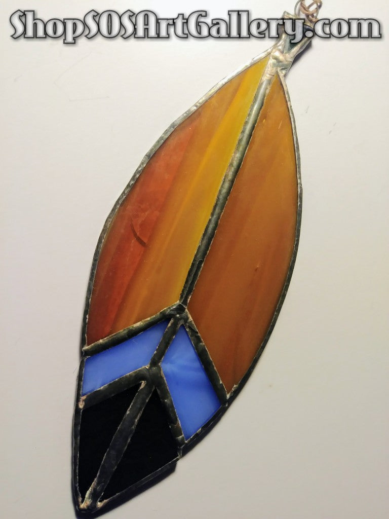 GLASS ART: Stained Glass Feather by Local Artisan *