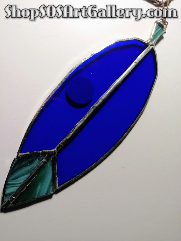 GLASS ART: Stained Glass Feather by Local Artisan *