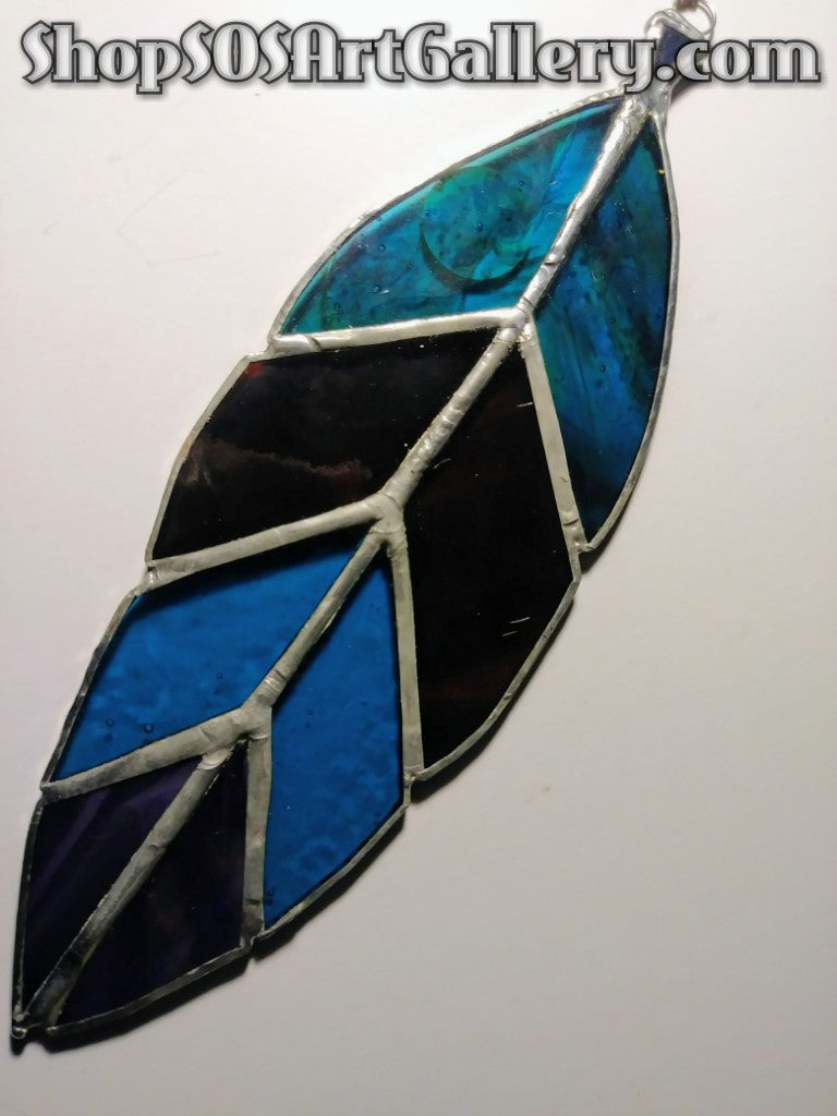 GLASS ART: Stained Glass Feather by Local Artisan *