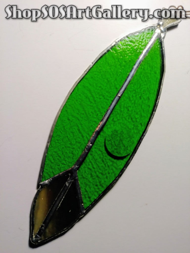 GLASS ART: Stained Glass Feather by Local Artisan *