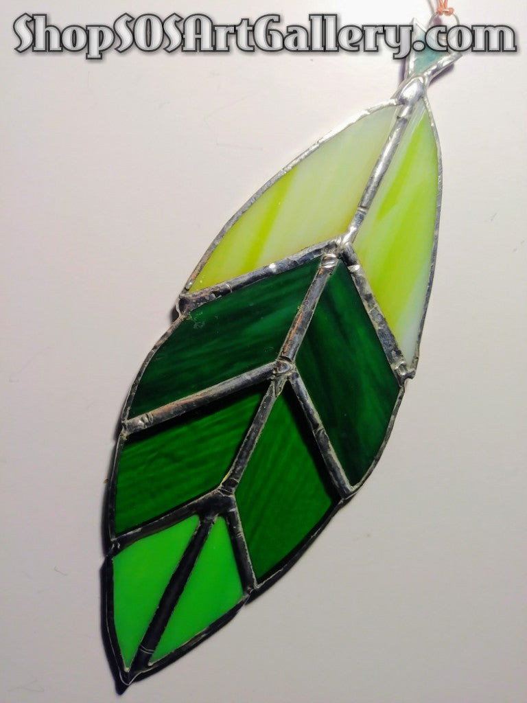 GLASS ART: Stained Glass Feather by Local Artisan *