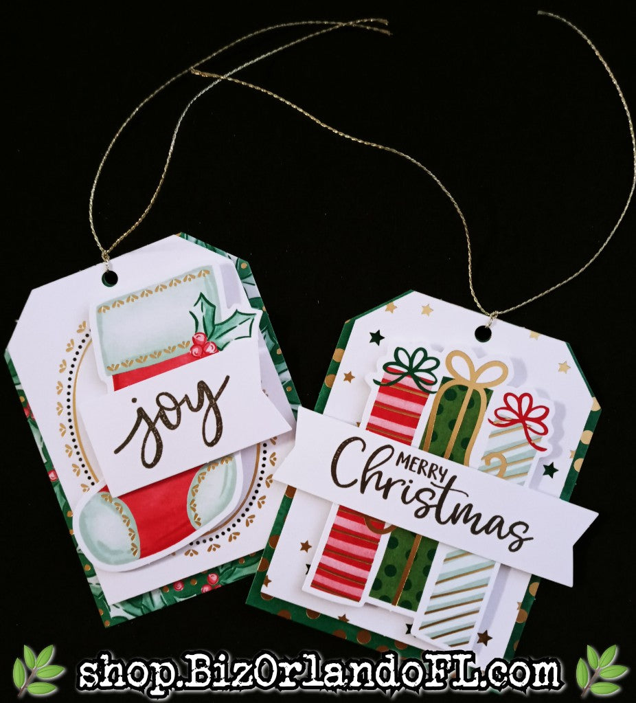 HOLIDAY: Handstamped & Embellished Gift Tag Sets of 2 by Kathryn McHenry