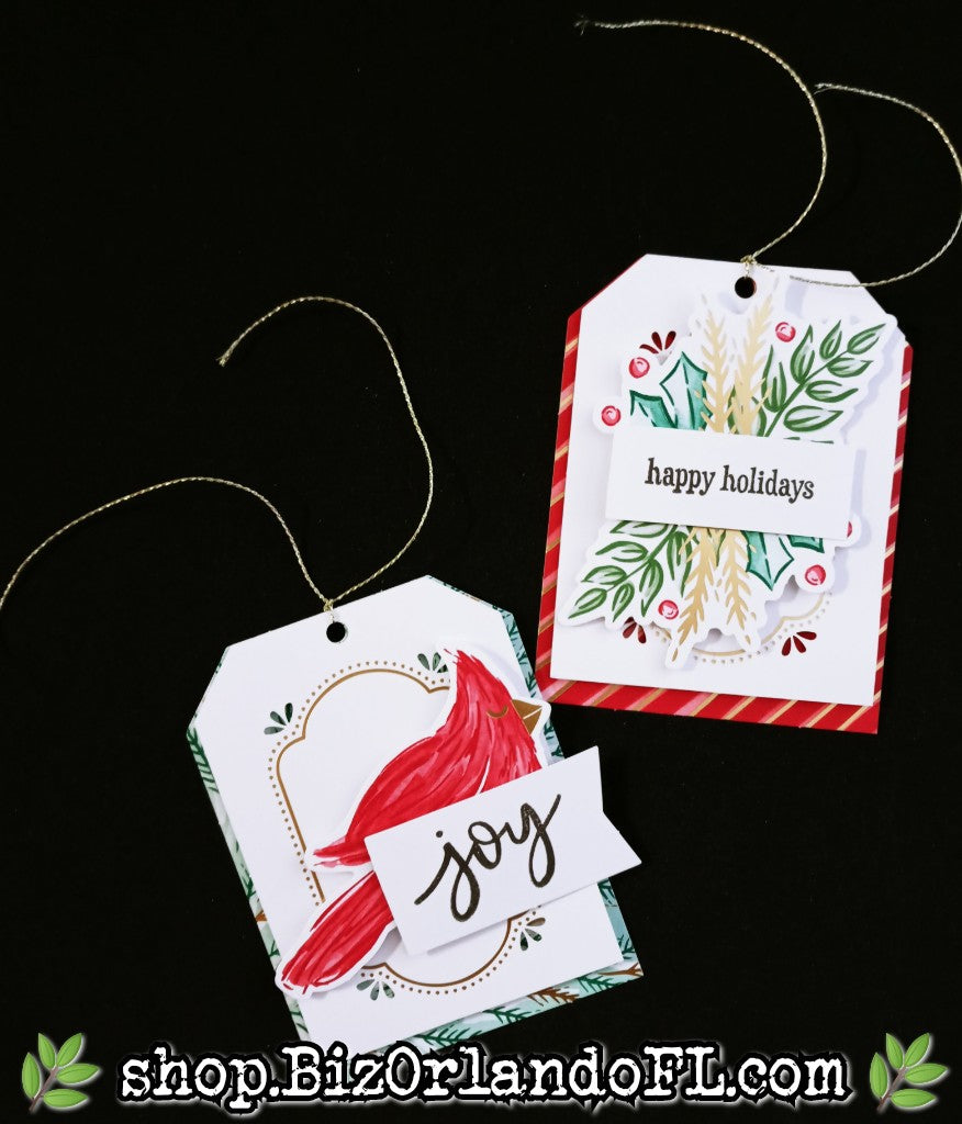 HOLIDAY: Handstamped & Embellished Gift Tag Sets of 2 by Kathryn McHenry