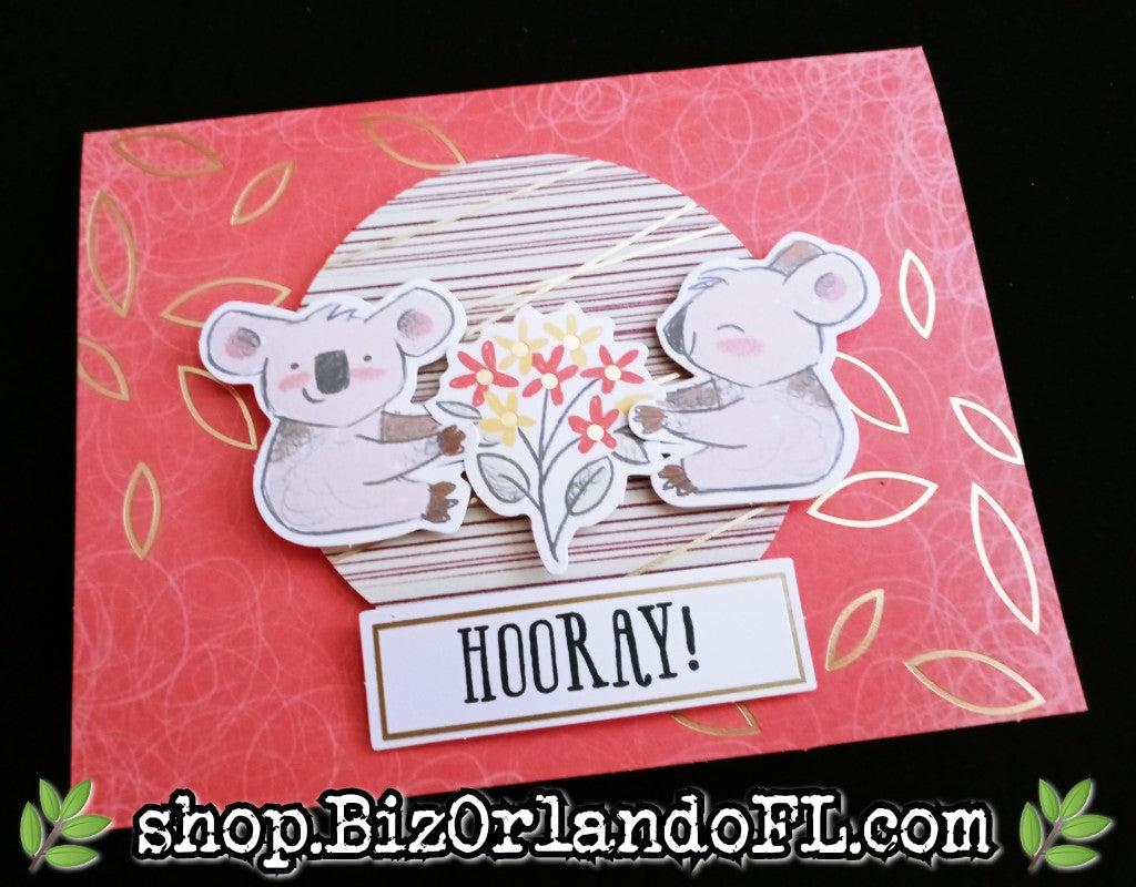 ALL OCCASION: Hooray! (Flowers) Handcrafted Greeting Card by Kathryn McHenry