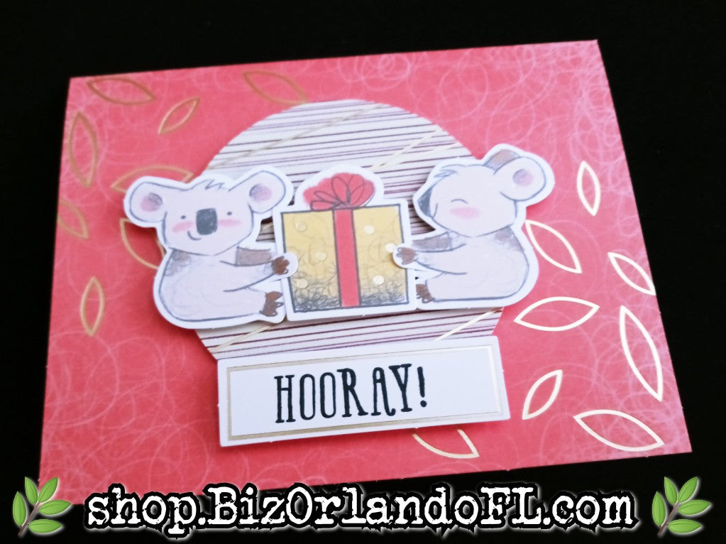 ALL OCCASION: Hooray! (Present) Handcrafted Greeting Card by Kathryn McHenry