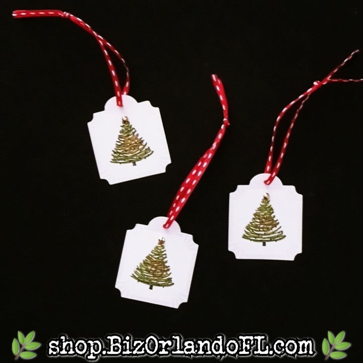 HOLIDAY: Handstamped, Embossed & Embellished Gift Tag Sets of 3 by Kathryn McHenry