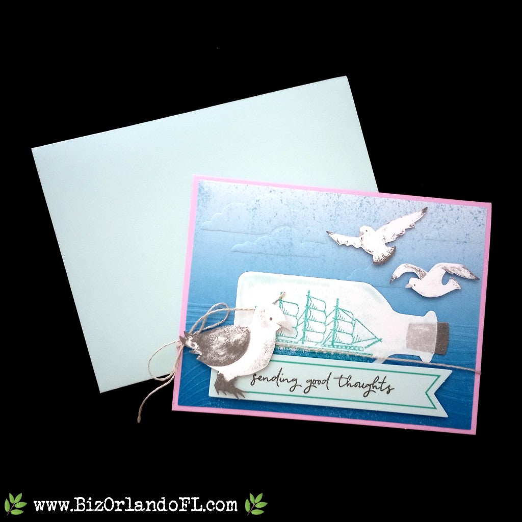 THINKING OF YOU: Sending Good Thoughts Handmade Greeting Card by Kathryn McHenry