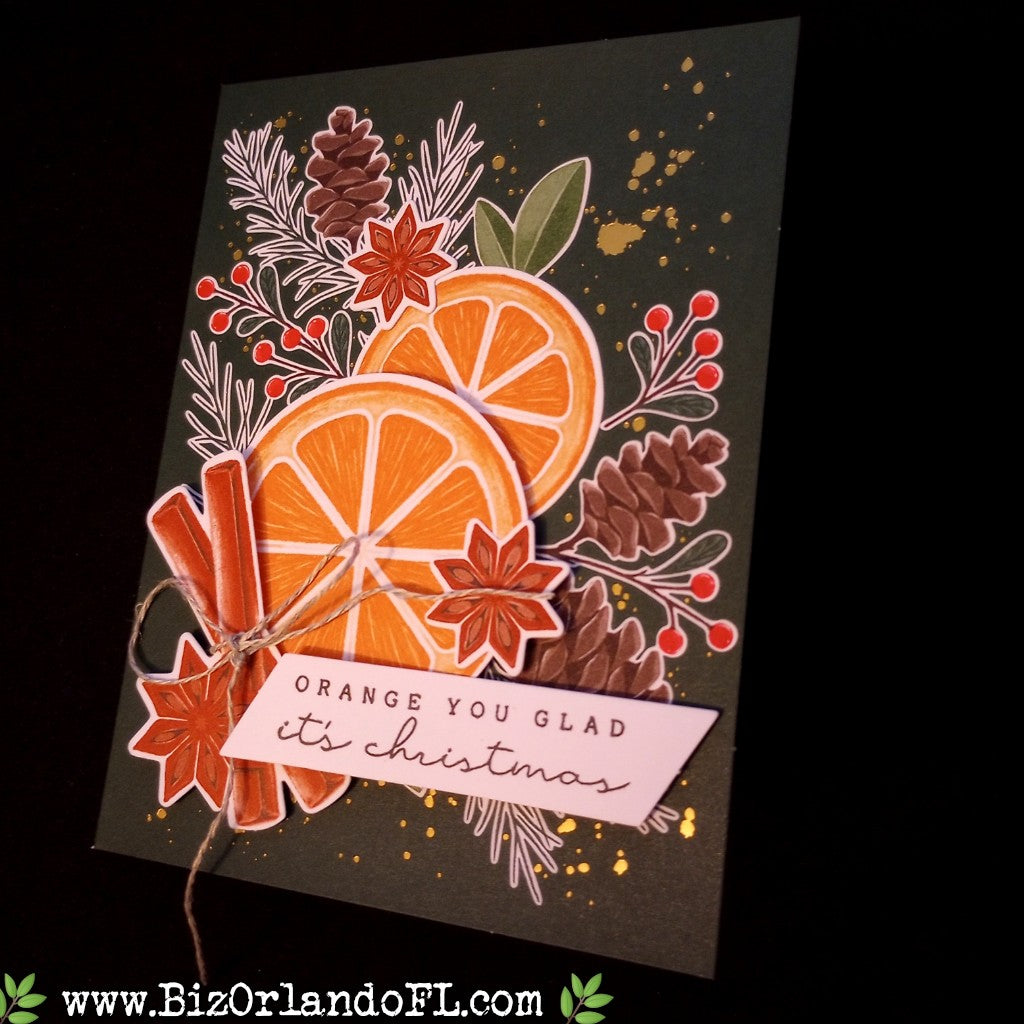HOLIDAY: Orange You Glad It's Christmas Handmade Greeting Card by Kathryn McHenry