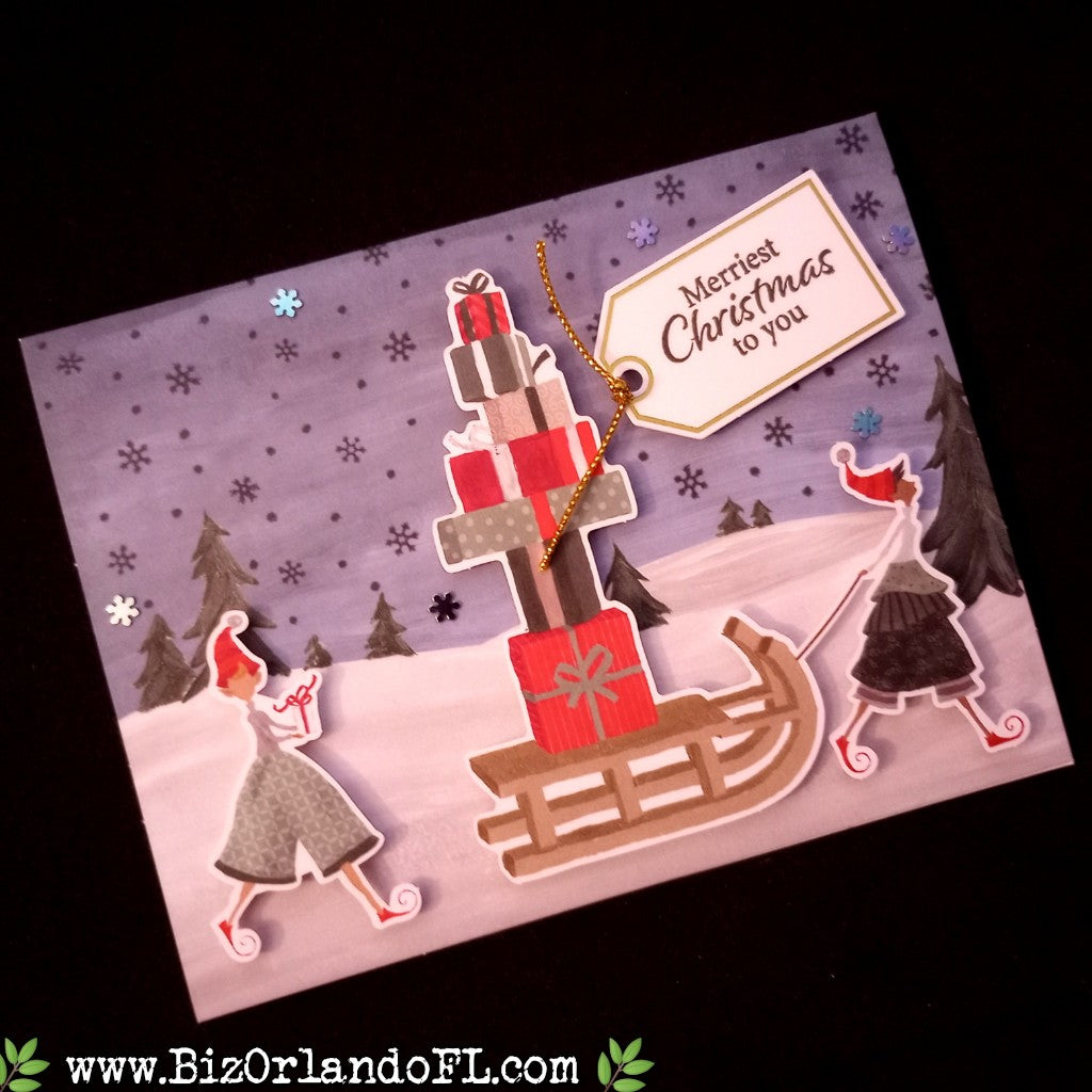 HOLIDAY: Merriest Christmas To You Handmade Greeting Card by Kathryn McHenry