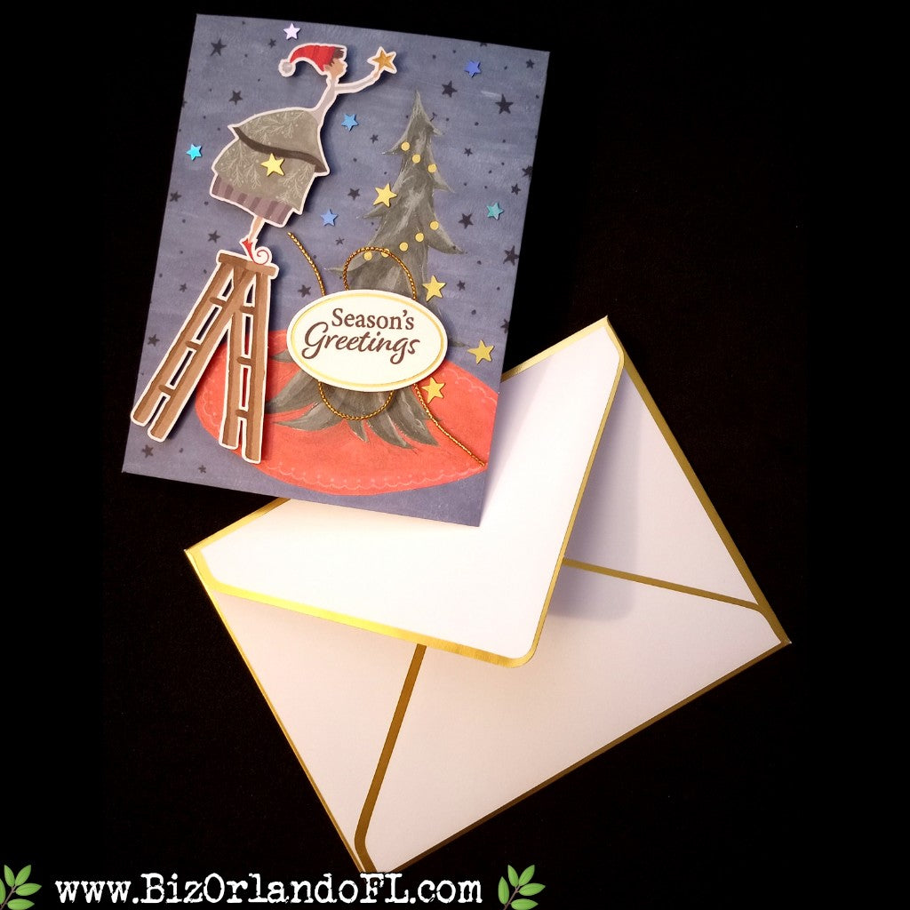 HOLIDAY: Season's Greetings Handmade Greeting Card by Kathryn McHenry