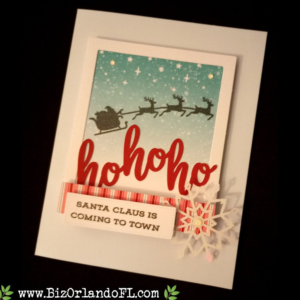 HOLIDAY: Ho Ho Ho -- Santa Claus Is Coming To Town Handmade Greeting Card by Kathryn McHenry