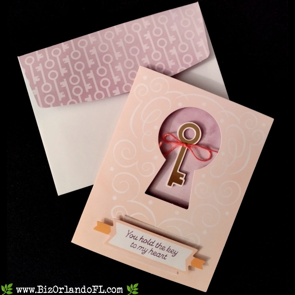 LOVE / ROMANCE: You Hold The Key To My Heart Handmade Greeting Card by Kathryn McHenry