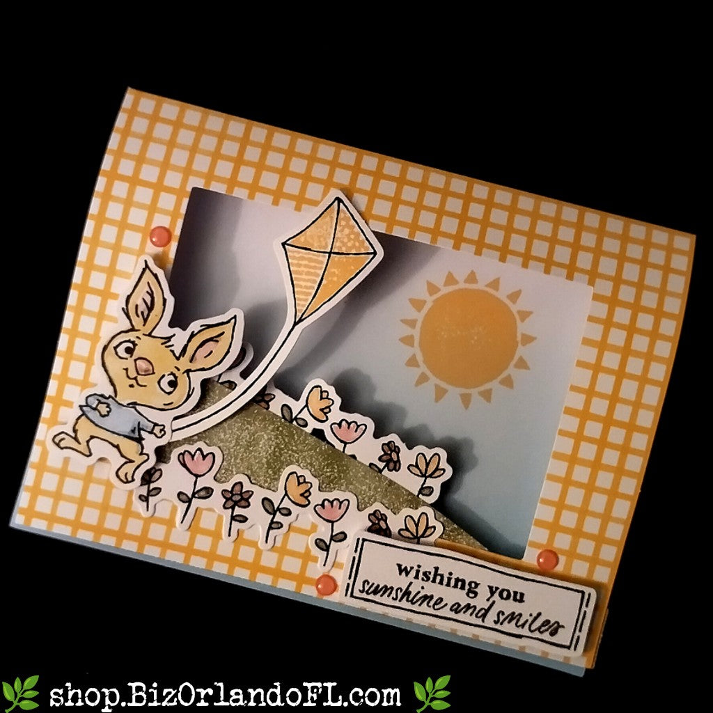 ENCOURAGEMENT: Wishing You SunshineAnd Smiles Handcrafted Greeting Card by Kathryn McHenry