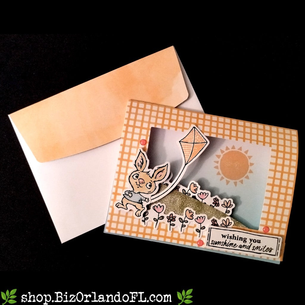 ENCOURAGEMENT: Wishing You SunshineAnd Smiles Handcrafted Greeting Card by Kathryn McHenry
