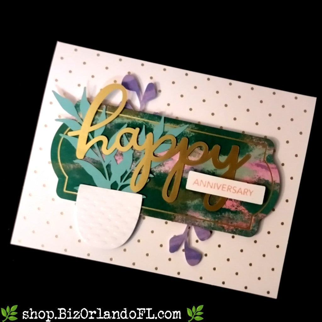 ANNIVERSARY: Happy Anniversary Handcrafted Greeting Card by Kathryn McHenry
