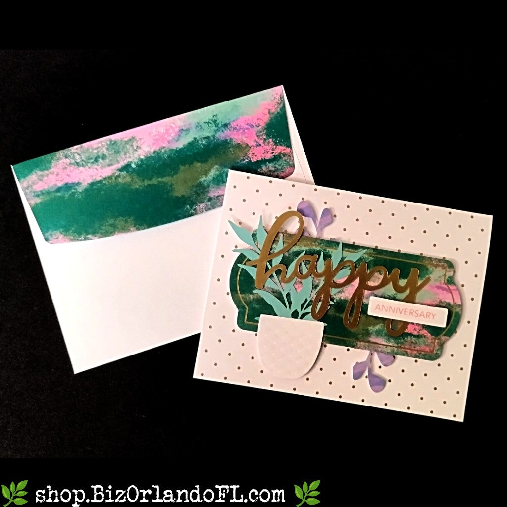 ANNIVERSARY: Happy Anniversary Handcrafted Greeting Card by Kathryn McHenry
