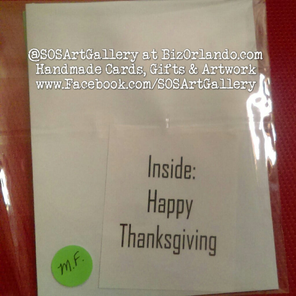 THANKSGIVING: Handmade Greeting Card by Local Artist