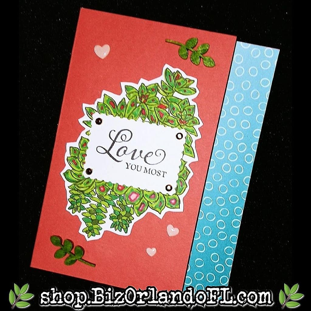 LOVE / ROMANCE: Love You Most Handmade Greeting Card by Kathryn McHenry