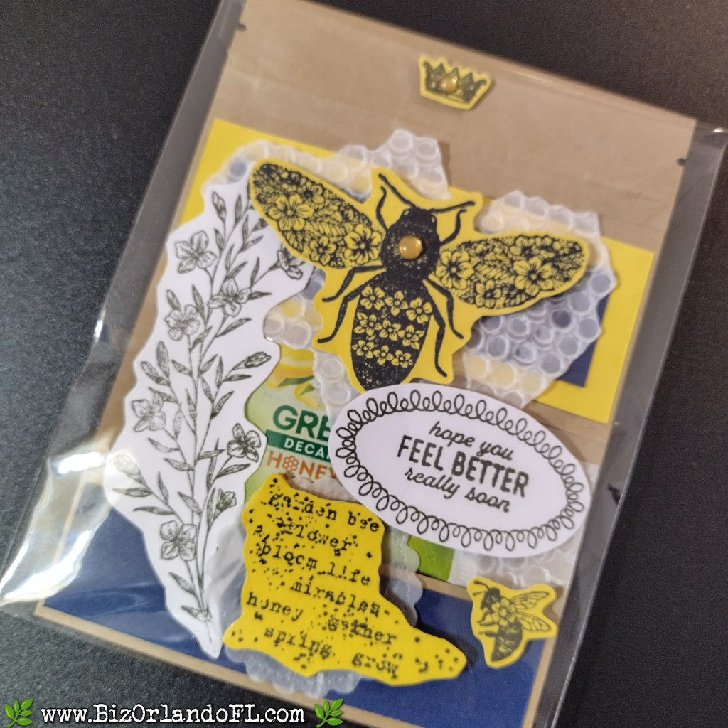 TREAT BAGS: Queen Bee -- Hope You Feel Better Really Soon Handcrafted Treat Bag by Kathryn McHenry
