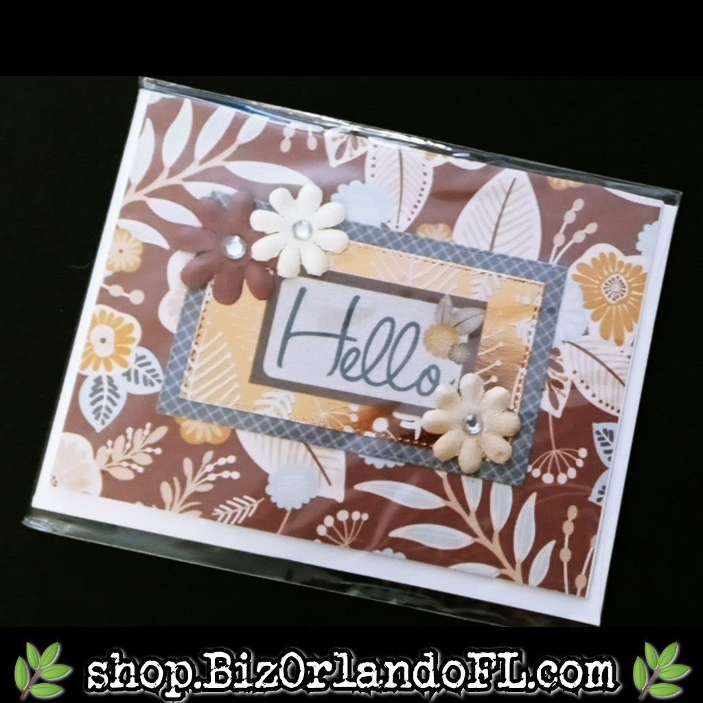 HELLO: Handmade Greeting Card by Local Artisan