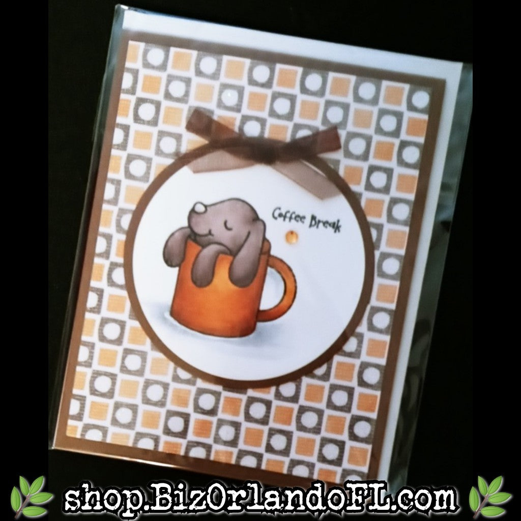ALL OCCASION: Coffee Break Handmade Greeting Card by Local Artisan