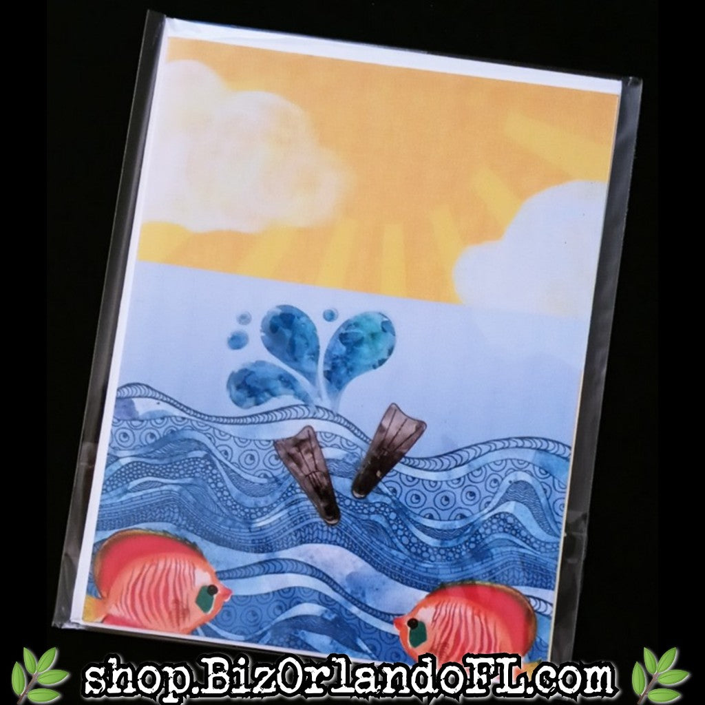 ALL OCCASION: Scuba Theme Handmade Greeting Card by Local Artisan