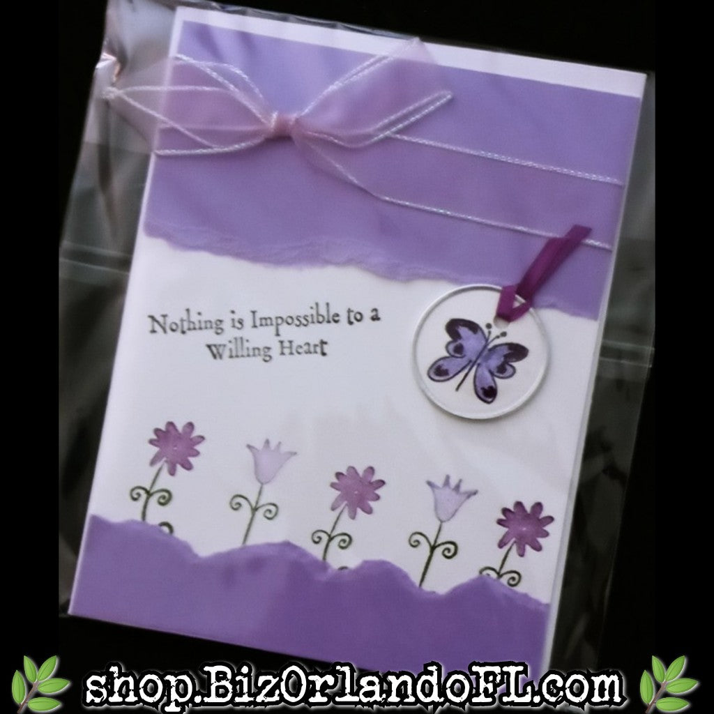 ALL OCCASION: Nothing Is Impossible With A Willing Heart Handmade Greeting Card by Local Artisan
