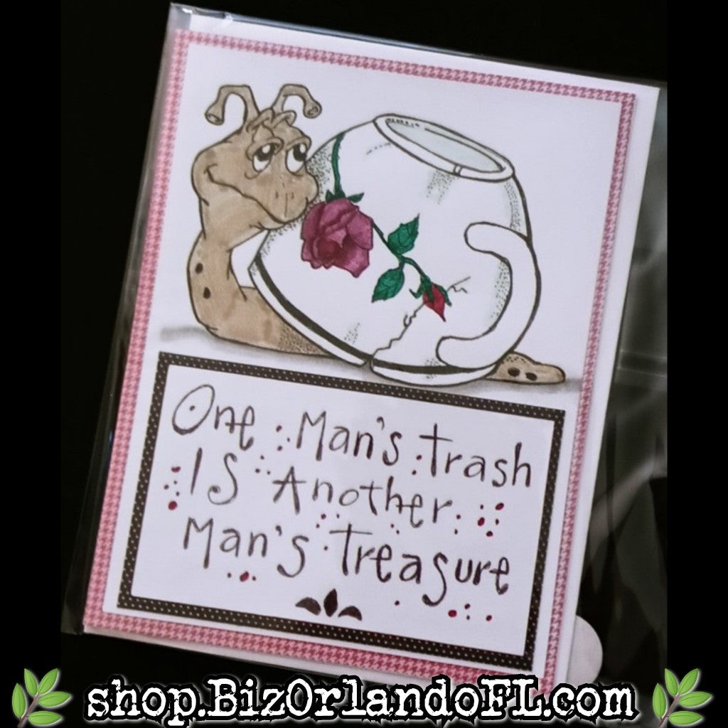 ALL OCCASION: One Man's Trash Is Another Man's Treasure Handmade Greeting Card by Local Artisan