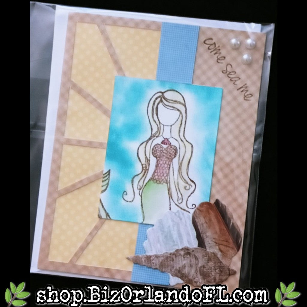 ALL OCCASION: Come Sea Me Handmade Greeting Card by Local Artisan