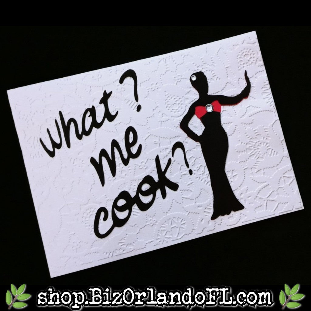 ALL OCCASION: What? Me Cook? Handmade Greeting Card by Local Artisan