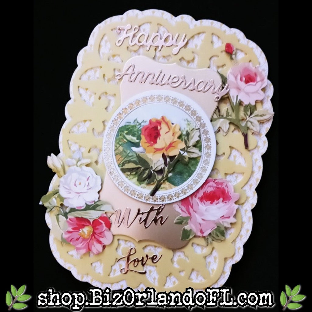 ANNIVERSARY: Happy Anniversary With Love Handmade Greeting Card by Local Artisan