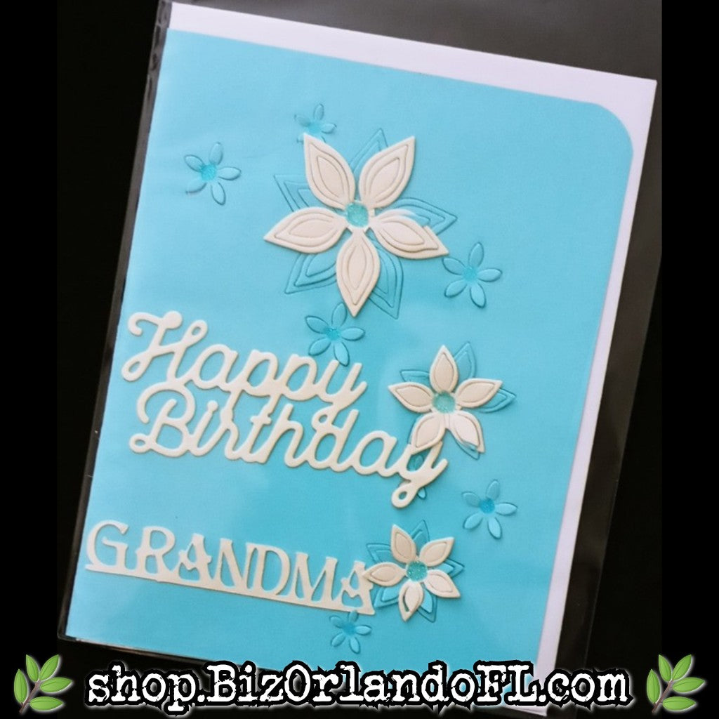 BIRTHDAY: Happy Birthday Grandma Handmade Greeting Card by Local Artisan