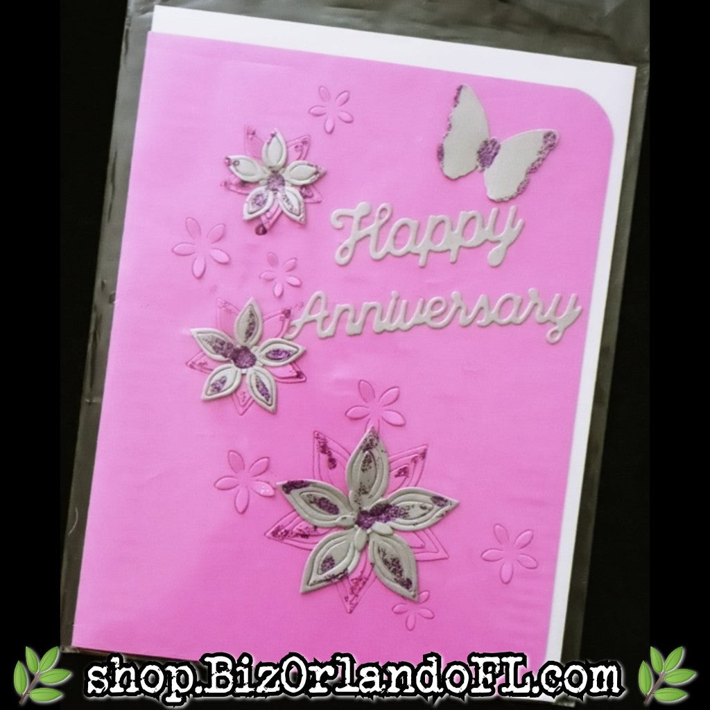 ANNIVERSARY: Happy Anniversary Handmade Greeting Card by Local Artisan