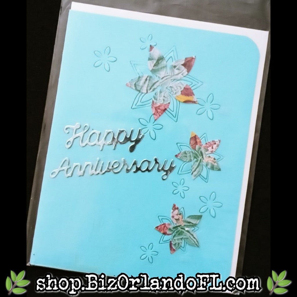 ANNIVERSARY: Happy Anniversary Handmade Greeting Card by Local Artisan