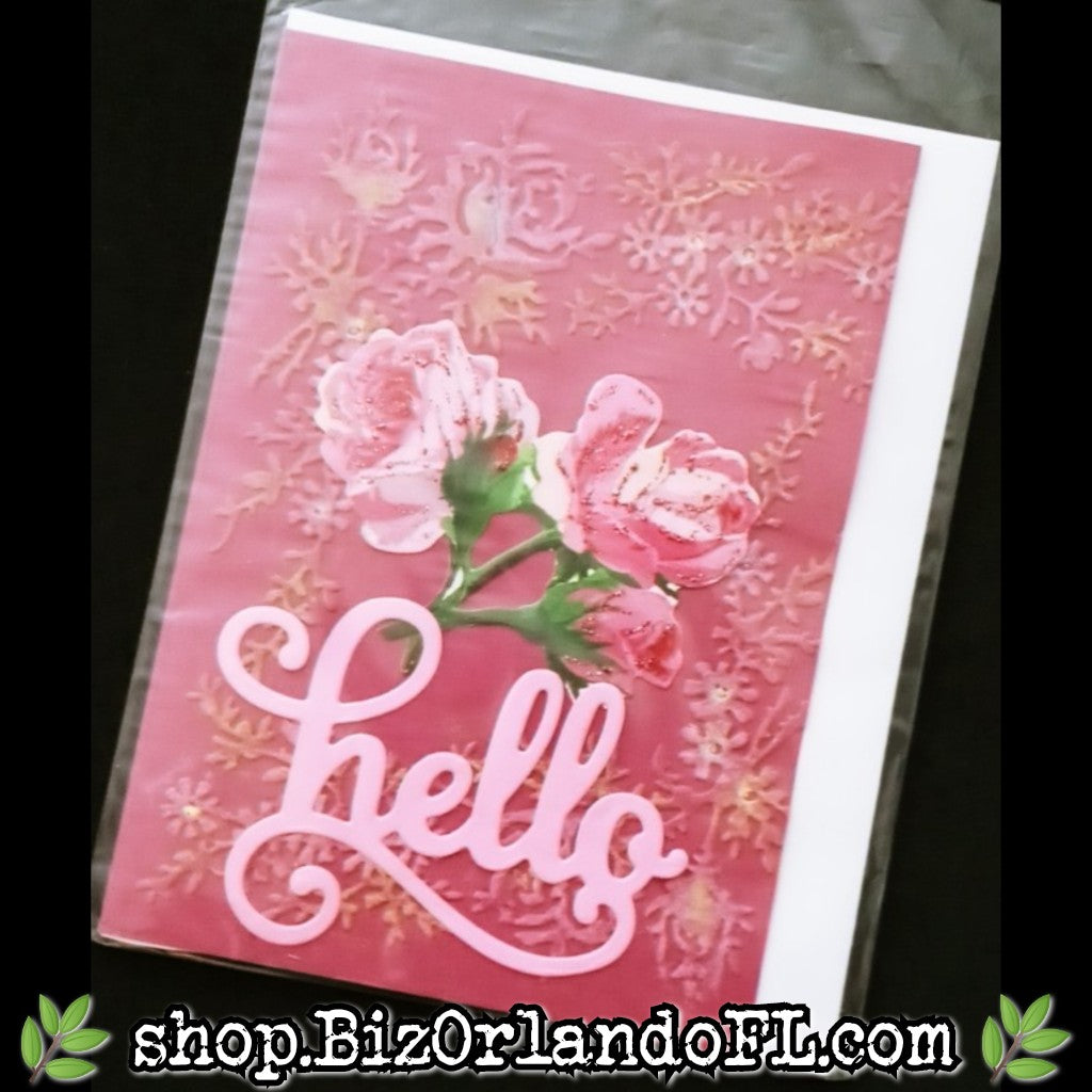 HELLO: Handmade Greeting Card by Local Artisan