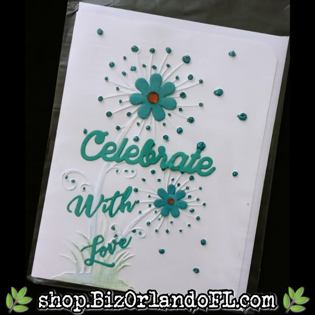 BIRTHDAY: Celebrate With Love Handmade Greeting Card by Local Artisan