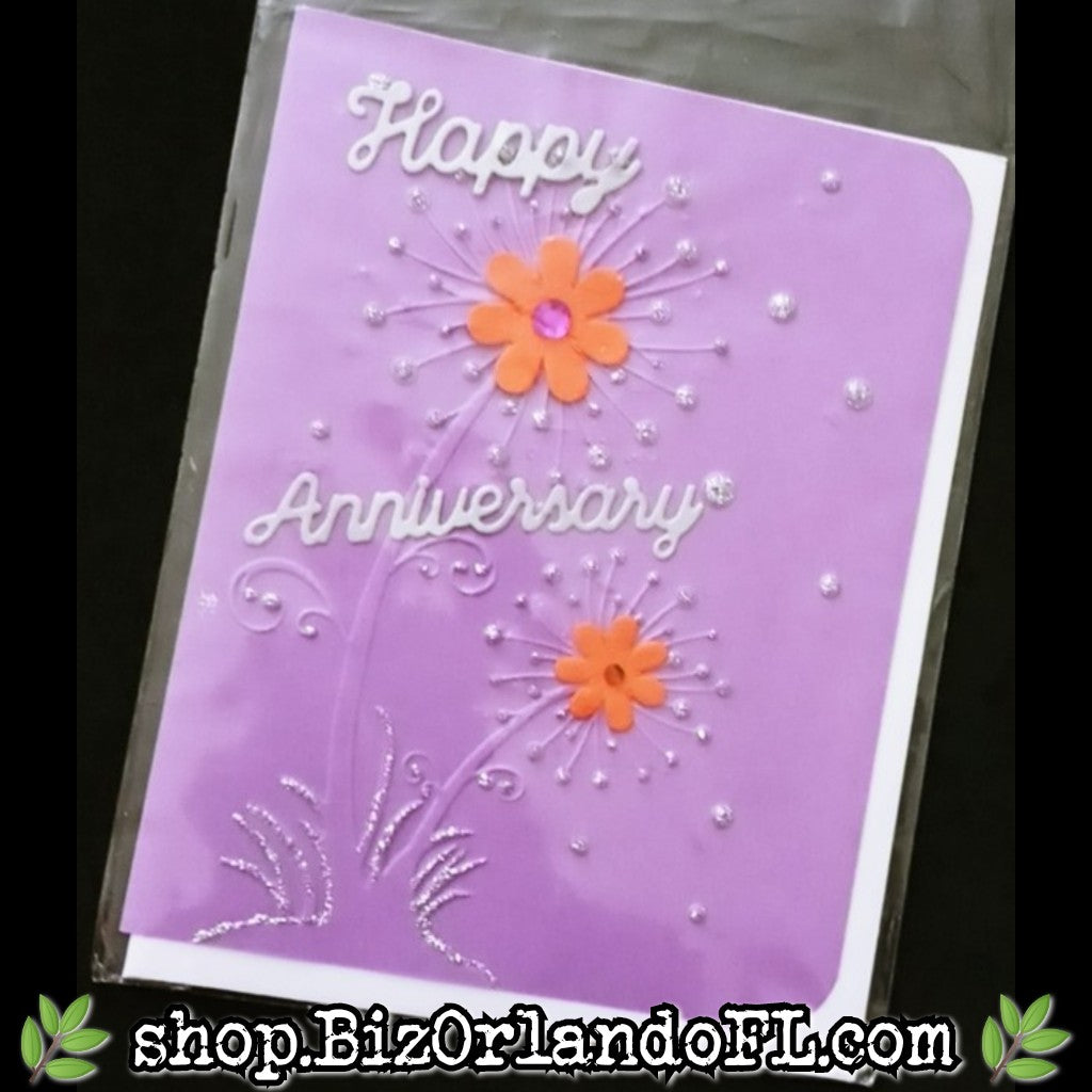 ANNIVERSARY: Happy Anniversary Handmade Greeting Card by Local Artisan