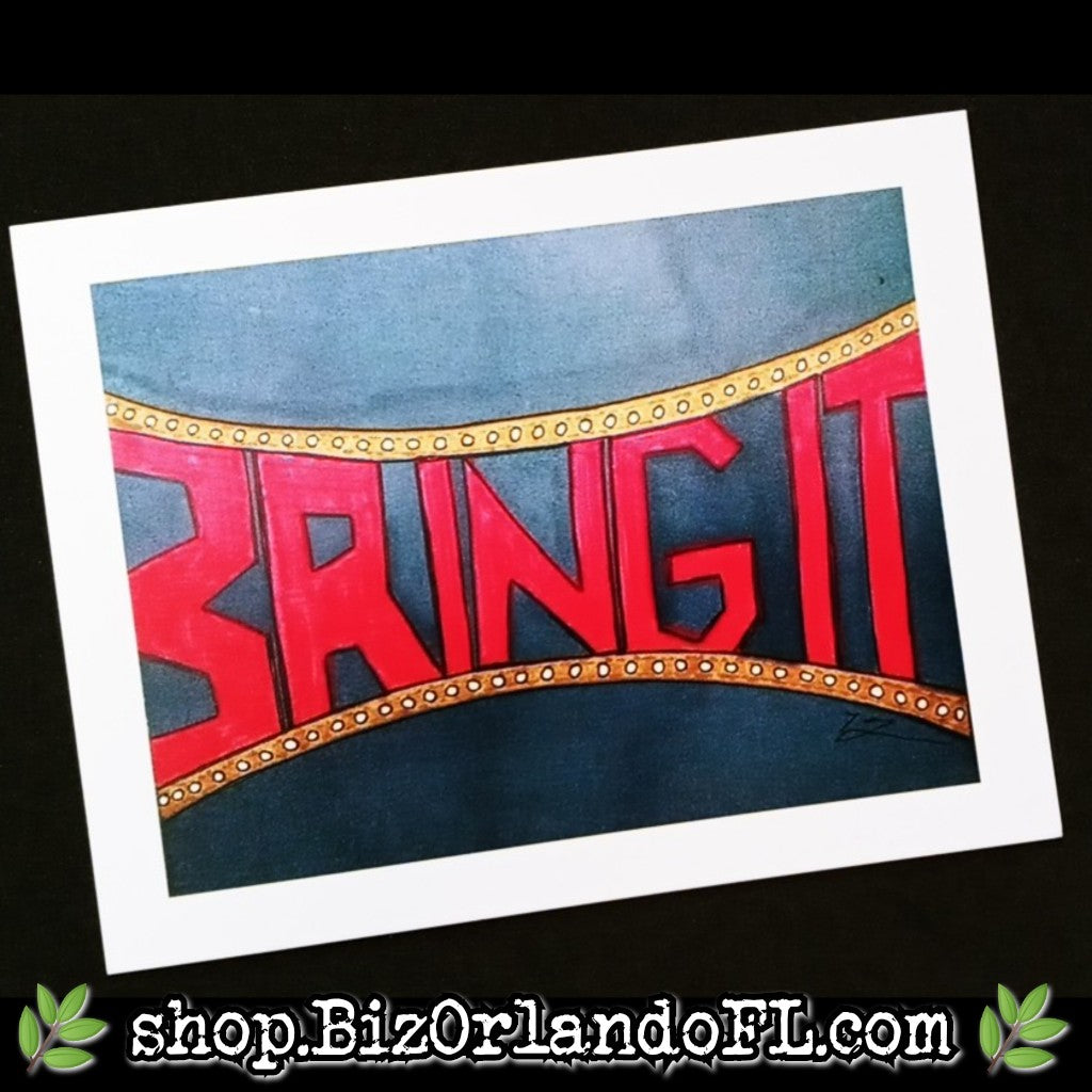 POSTCARDS: Bring It Text Art Ink & Marker Drawing Postcard by Kathryn McHenry